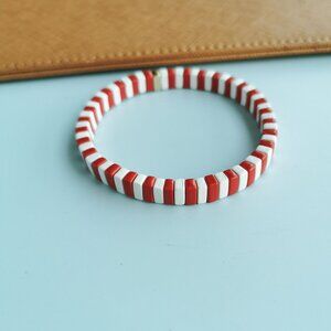 Roxanne Assoulin Only Love Enamel Bracelet - Gold Red White Beads